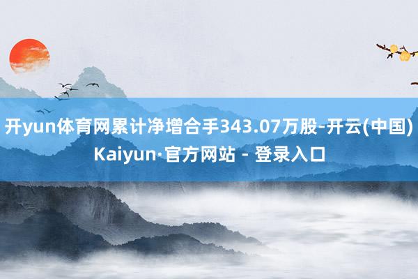 开yun体育网累计净增合手343.07万股-开云(中国)Kaiyun·官方网站 - 登录入口