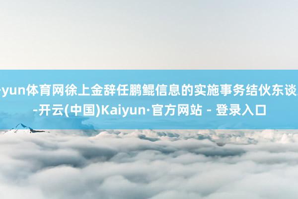开yun体育网徐上金辞任鹏鲲信息的实施事务结伙东谈主-开云(中国)Kaiyun·官方网站 - 登录入口