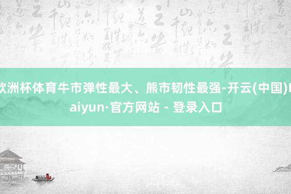欧洲杯体育牛市弹性最大、熊市韧性最强-开云(中国)Kaiyun·官方网站 - 登录入口
