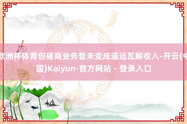 欧洲杯体育但磋商业务暂未变成遥远瓦解收入-开云(中国)Kaiyun·官方网站 - 登录入口