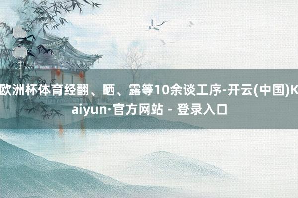 欧洲杯体育经翻、晒、露等10余谈工序-开云(中国)Kaiyun·官方网站 - 登录入口