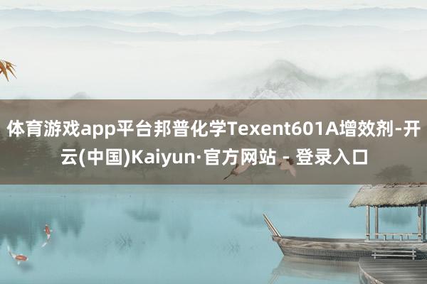体育游戏app平台邦普化学Texent601A增效剂-开云(中国)Kaiyun·官方网站 - 登录入口
