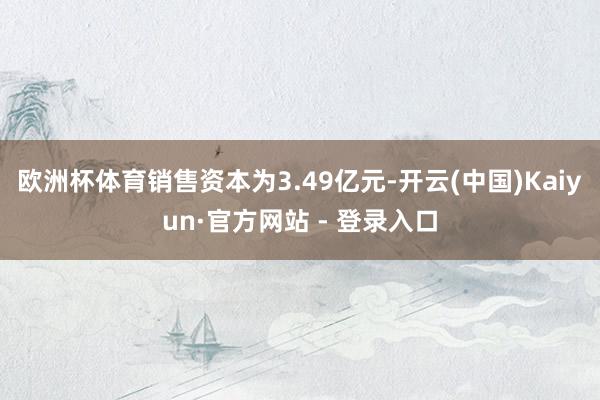 欧洲杯体育销售资本为3.49亿元-开云(中国)Kaiyun·官方网站 - 登录入口