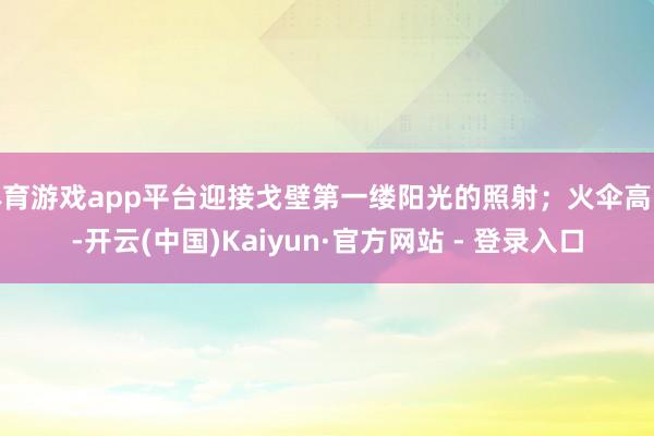 体育游戏app平台迎接戈壁第一缕阳光的照射；火伞高张-开云(中国)Kaiyun·官方网站 - 登录入口